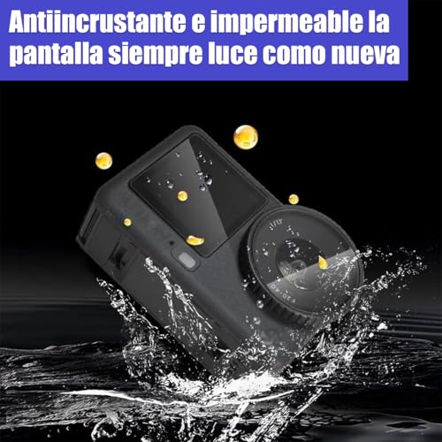 9pzs Funda Y Mica para DJI Osmo Action 6,Incluye Kit de Vidrio Templado+Tapa de Lente+Caja Protectora,Protección Integral,Ajuste Preciso,Resistencia al Impacto,Accesorios para Action 6
