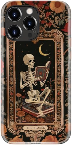 LUMARKE for iPhone 14 Pro Case Cute,Aesthetic Dark Academia Phone Case for Book Lover Present,Compatible with Magsafe,Trendy Wildflower Unique Cool Retro Slim Silicone Phone Cover for Women Girls