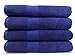 MAURA Premium Blue Bath Towels 100% Cotton 27x54 Ultra Absorbent Quick Dry 4 Pack Soft Terry Bath Towels Set for Bathroom, Hotel and Spa Quality, Navy Blue