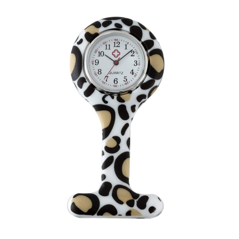 Avaner Silicone Nurse Watch, Vintage Floral Square Lapel Watch, Pin-on Brooch Fob Watch, Analog Quartz Hanging Pocket Watch