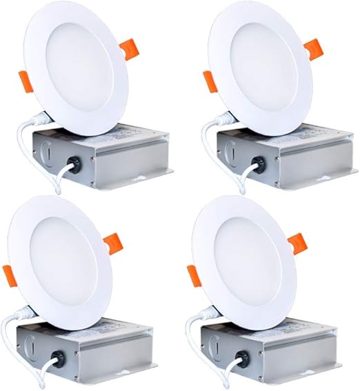 4 Inch 10W Ultra Thin LED Recessed Lights 5000K (Daylight), 650