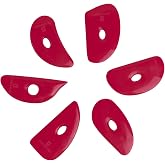 Diyoohomy 6pcs Soft Silicone Pottery Ribs for Ceramic, Mud and Clay Tools | Red Flexible Rubber Rib Trimming, Shaping, Smoothing Tools Kit and Supplies, Mudtools Wheel Throwing, Handbuilding, Sculpting