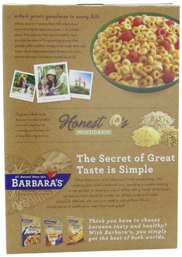 Barbara's Bakery Organic Honest O's Cereal, Multigrain, 9 ounce (Pack of 6) - Thumbnail 3
