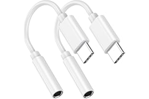 KASSDIN 2 Pack USB C to 3.5 mm Headphone Jack Adapter, [MFi Certified] iPhone 3.5mm Headphone Audio Aux Adapter Dongle Compatible for iPhone 15/15 Plus/15 Pro/15 Pro Max, iPad Pro, Galaxy S24/S23/S22/S21