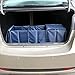 Cozyswan Collapsible Car Trunk Organizer, Fabric Auto Trunk Storage Container Foldable Multi 4 Compartments Fabric Storage Basket and Cooler & Warmer Set, Blue