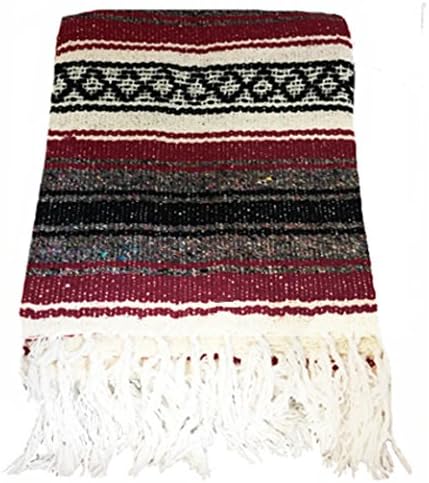 El Mocajete Brand Traditional Mexican Blanket For Yoga, Beach, Picnic, Stadium or Dogs Bed