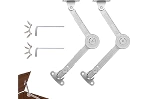 Lift Stay, Heavy Duty Lift Support Hinges - 2 Pack Soft Close Cabinet Hardware for Homes, Kitchen Cupboard & Toy Box Lid Stay