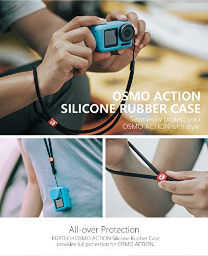 Sodoop 4 in 1 Video Shooting Accessories Set for DJI OSMO Action Camera, Portable Handheld Carrying Case Hard Bag Tripod Holder Strap Fixing Seat Silicone Protective Cover(Blue) Tripod Selfie Stick