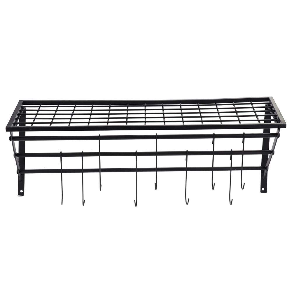 60 * 25 * 25cm Schwarze Metall Pfannen-Regal Gewürzregal Topf Rack mit