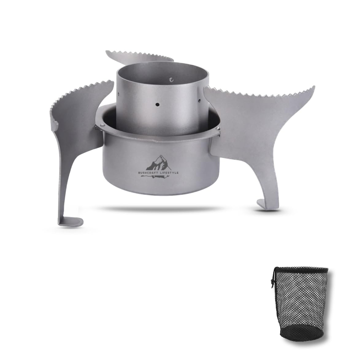 Titanium Alcohol Stove, Extendable to 14 cm, Ultra Light, for Camping 113 g