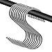 WOVTE Stainless Steel S Shaped Silver Tone Polished Plating Hanging Hooks for Kitchen, Bathroom, Bedroom and Office Pack of 20