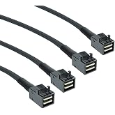 H!Fiber.com 2 Pack 12G Internal Mini SAS HD SFF-8643 to SFF-8643 Cable, 0.5m, 36 Pin, with Sideband, 100 Ohm, Flexible, Support RAID, PCIE Controller, 0.5-Meter(1.6ft)