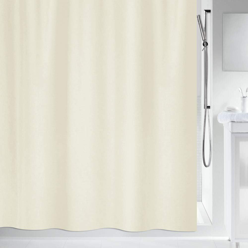 Spirella Maya 10.19295 Textile Shower Curtain – Fabric Shower Curtain, 180 x 200 cm, Sand
