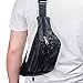 Beautier Cowhide Leather Large Size 7 Pockets Fanny Pack, Waist Pack with Adjustable Strap for Outdoors Workout Traveling Casual Running Hiking Cycling