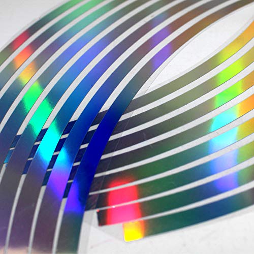 Laser Reflective Copyrighted Safety Rim Tapes 18" Wheel Hub Racing Stripe Wheel Accent Rim Slip Wheel Moulding Trim Tape Stripes(Rim Size for Car Sports Bikes Motorcycle) for 4 Wheel enought
