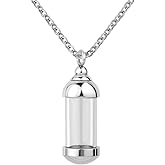 Urn Necklace for Ashes Hourglass Glass Cremation Jewelry Openable Container Pendant Vial Tube