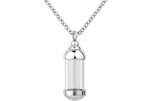 IVYRISE Urn Necklace for Ashes Hourglass Glass Cremation Jewelry Openable Container Pendant Vial Tube