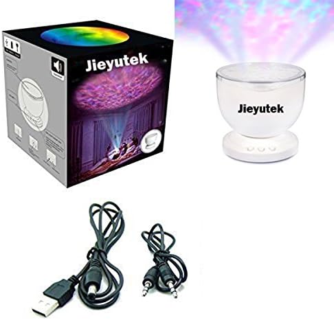 Jieyutek Ocean Wave Multicolor Night Light Porjector Night Lamp with Romantic Music