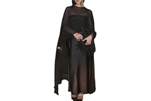 Neavuge Women Sheer Long Cape Chiffon Mesh Asymmetric High Low Poncho Top Wedding Bridal Cape Shrug Shawl Flowy Coverup Wraps