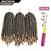 Eerya Afro Spring Twist Crochet Braids 3 Pack Bomb Mini Passion Twists Crochet Hair Ombre Colors Synthetic Jamaican Bounce Short Fluffy Hair Extension 8Inch (1B/27#)