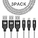 BYZ iPhone Charger Charging Cable 6ft Lightening Cable - 3 Pack iPhone Cable USB Sync & Charging Cord for iPhone X 8 Plus 8 7 Plus 7 6S Plus 6 Plus SE 5S 5C 5, iPad 2 3 4 Mini, iPad Pro Air, iPod