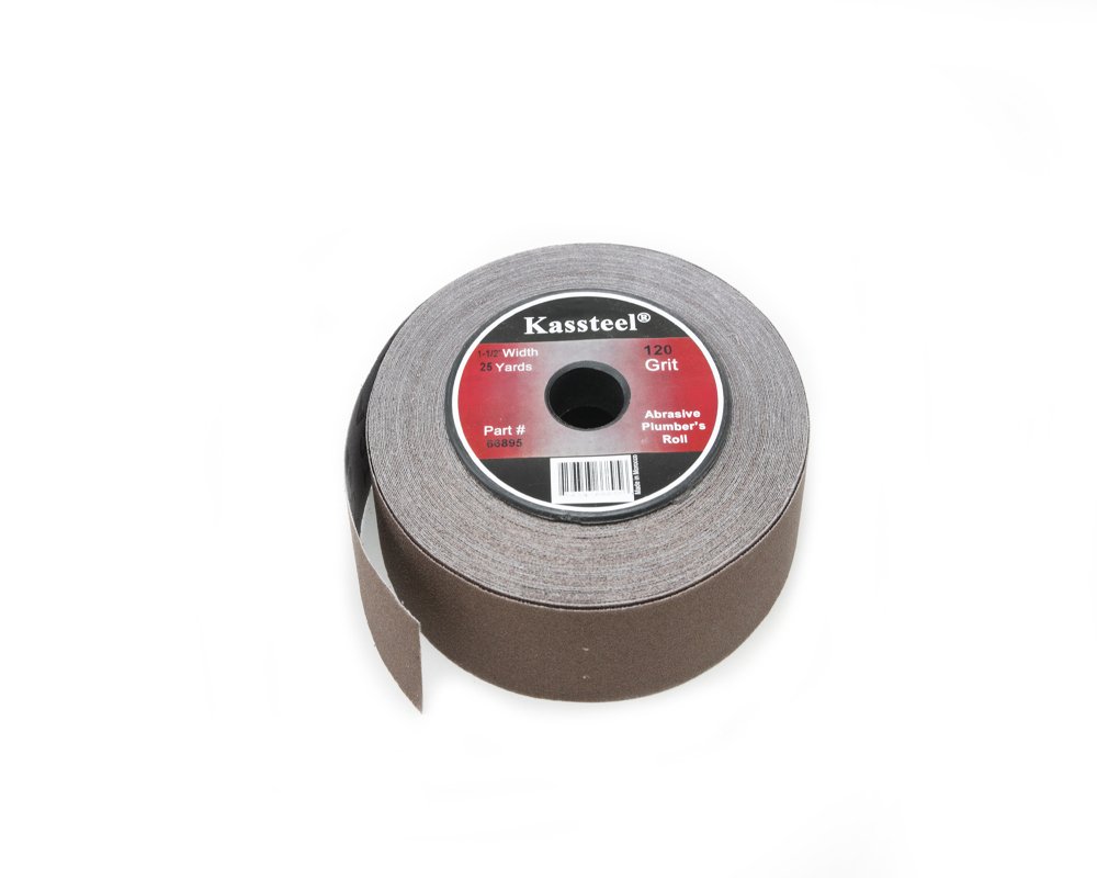 Kassteel 66895 Aluminum Oxide Abrasive Plumber's Roll 120 Grit, 1-1/2" x 25 yd,