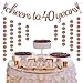 Glittery Rose Gold Cheers to 40 Years Banner for 40th Birthday Wedding Anniversary Party Decorations Supplies | Extra Rose Gold Glittery Circle Dots Garland
