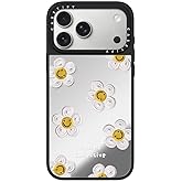 CASETiFY Mirror iPhone 17 Pro Max Case [Reflective/Compatible with Magsafe / 4.9 ft. 1X Military Grade Drop Protection] - Daisy - Silver On Black
