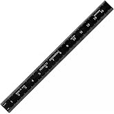 PEC Tools Metric Metal Ruler, 15CM, Made in USA | Flexible Stainless Steel Ruler With Black Chrome Finish, High Contrast