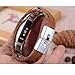 bayite Leather Bands Compatible with Fitbit Alta and Alta HR, Adjustable Metal Clasp Accessory Bracelet, Brown Small 5.5