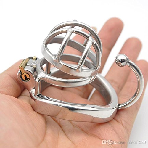 Tomox Genuine men's ultra short stainless steel chastity lock, cb6000s arc, hook, clasp, chastity device, charm restraint, penis cage, new style