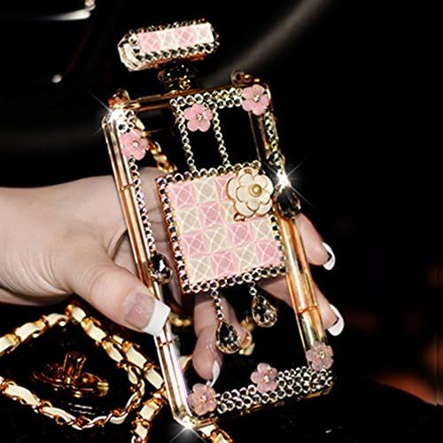 Sasa(TM) Samsung Galaxy S8 Case ,3D Handmade Luxury Elegant Bling Diamond Crystal Lovely Daisy Flower Perfume Bottle Shaped Chain Handbag Case Cover for Samsung Galaxy S8 (Pink)