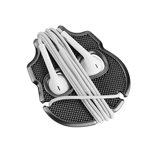 Shechane Earphone Winding Earphone Winder Organizing Headphone Cable Stylish Earphone Storage Metal Color Headphone Storage Dark Gray - Thumbnail 2