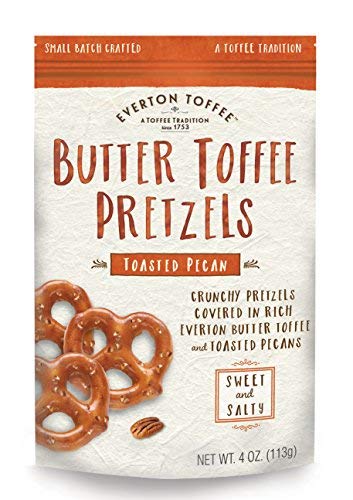Everton Toffee Butter Toffee Pretzels, Variety Pack (4 oz. bag, 3-pack). Gourmet Artisan Toffee Covered Pretzels, Sweet and Salty Mini Pretzel Snacks, Small Batch Crafted