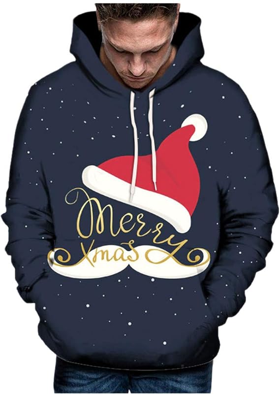 Amazon.com: Allywit Women Men Ugly Sweater Novelty 3D Christmas Printing Hoodie Funny Pullover 