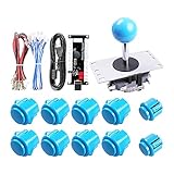Easyget Zero Delay Arcade Game DIY Parts Kit for Raspberry Pi 2 Retropie & USB PC MAME Cabinet DIY Projects Color: Blue