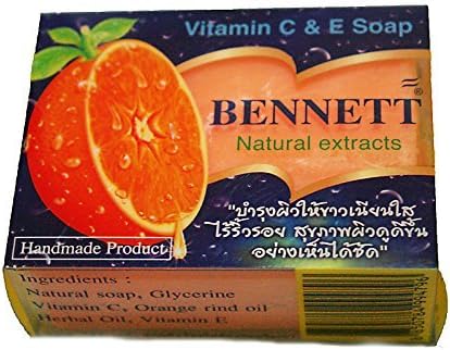 BENNETT Brand Vitamin C&amp;E Orange Soap Natural Extracts (net wt 4.6 OZ.or 130g.)