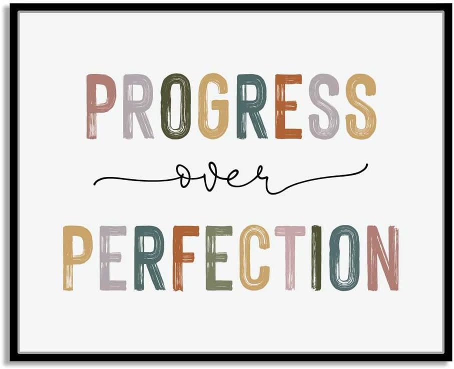 Wall Décor - Progress Over Perfection Print, Classroom Decor, Kids Motivational, Inspirational Office Decor, Kid's Room Decor, Teacher Gift, Boho Classroom Wall Art, Unframed (8X10 INCH)