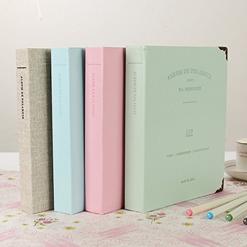 SAIKA 120 Pockets PU Leather Binder Coil Photo Album for 3-inch Fujifilm Instax Films, Fuji Mini 8 8+ Mini 9 70 90 25 50s 7s Photo Book Ticket Album Guest Book (Red)