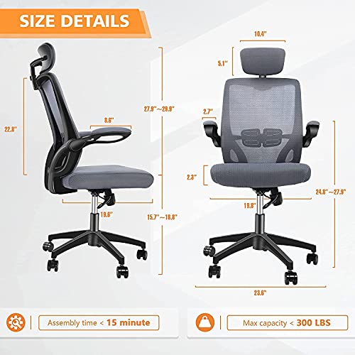 ENGBER Office Chair Ergonomic Desk Chairs Lumbar Support, Mesh Computer