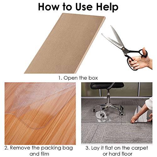 AiBOB 45 X 35 inches Hard Chair Mat, 1/8 inches Thick, Used on Carpet or Hard Floor, Office Floor Mats for Desk Computer