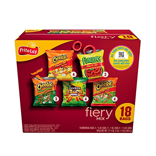 FritoLay Snacks Fiery Mix Spicy Chips Variety Pack, Cheetos, Doritos
