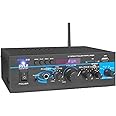 Pyle Home Audio Bluetooth Power Amplifier System - 2X40W Mini Dual Channel Mixer Sound Stereo Receiver Box with RCA, USB, AUX, Headphone, Mic Input, Theater, Home Entertainment, Studio Use, PTAU23