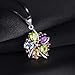 JewelryPalace Flower Multicolor 3.1ct Natural Amethyst Garnet Peridot Citrine Blue Topaz Pendant Necklace 925 Sterling Silver 18