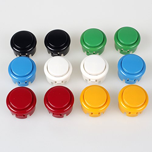 EG Starts OEM 12x 30mm Push Button Switch Copy Sanwa Obsf-30 Obsc-30 Obsn-30 Buttons DIY Arcade Fighting Game Kits & Super Street Fighter Games - Each Color 2 pcs