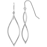 Polished Two Wire Twisted Shepherd Hook Dangle Earrings in Real 14k Gold