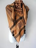 Orange Rust Black Embroided Arab Shemagh Head Scarf Neck Wrap Cottton Unisex