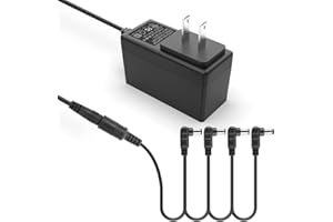 JOVNO Guitar Pedal Power Supply, DC 9V, 1.2A [1200mA], BOSS PSA Adapter 9V DC Power Cord Adapter for Guitar Pedals Keyboard Pedalboard 【5.5 * 2.1mm Tip Negative & 4 Way Daisy Chain Pedal Cables】