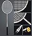 Senston 100% Full Carbon Fiber Badminton Racket Set 2 Graphite Badminton Racquet with Racket Cover and overgrips
