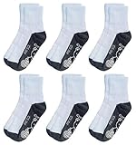 Deluxe Adult Anti Non Skid Slip Slipper White Crew Socks For Women 6 Pack